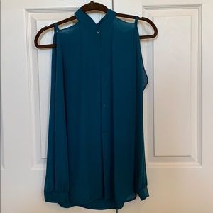 Haute Hippie Long Sleeve Cut Out Shoulder Blouse